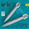 RESKIT RS32-0589 B43-1 nuclear bombs (2 pcs) (A-4, A-6A/E, A-7C/E, B-47B/E, B-58A, F-100D/F, F-104A/C, F-105D/F, F-111A/D/E/F, F-4C/D/E ) (3D Printed) (1/32)